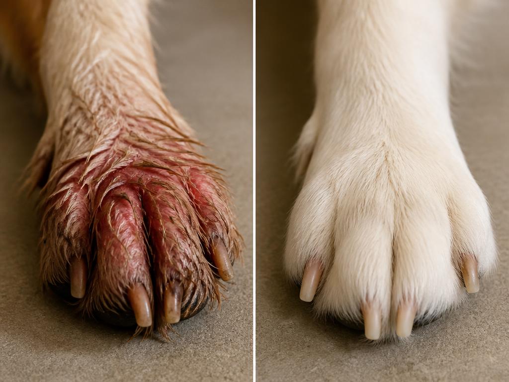 Antes e depois: patinha sem lambedura